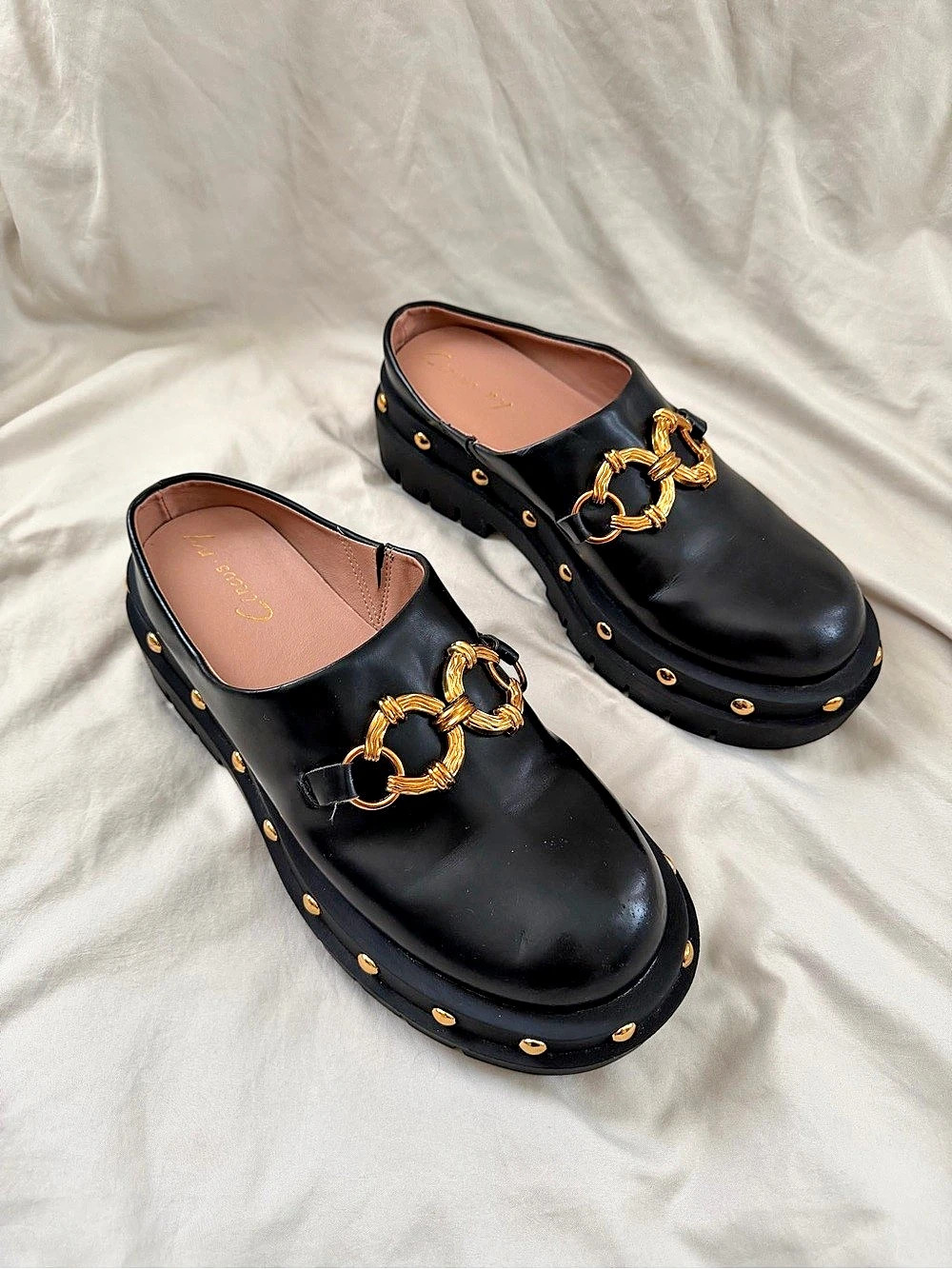 Circus by Sam Edelman Black Buckle Platform Mules Like New - Picture 2 of 4